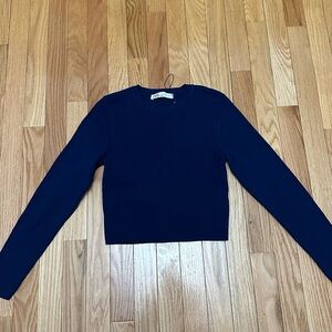 Zara Navy Blue Crew Neck Sweater